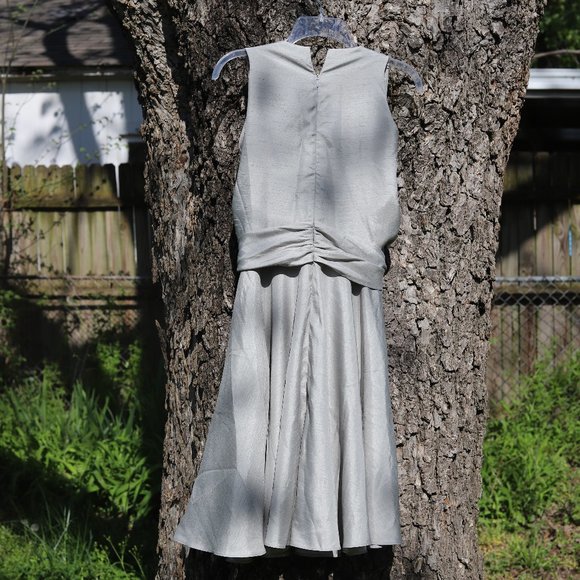 Custom Silver Faux-Wrap Dress - Picture 7 of 10